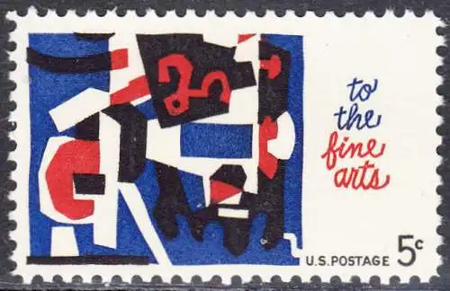 USA Michel 0874 / Scott 1259 postfrisch EINZELMARKE (a1) - Schöne Künste: Melange of Squiggles; Lithographie von Stuart Davis 