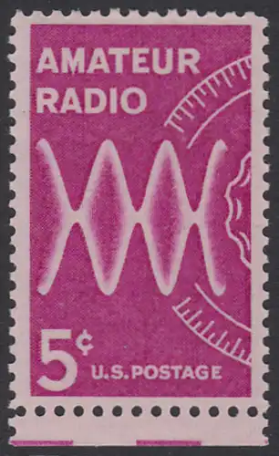 USA Michel 0875 / Scott 1260 postfrisch EINZELMARKE RAND unten - Amateurfunk: Radiowellen, Skala