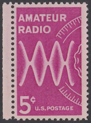 USA Michel 0875 / Scott 1260 postfrisch EINZELMARKE RAND links (a1) - Amateurfunk: Radiowellen, Skala
