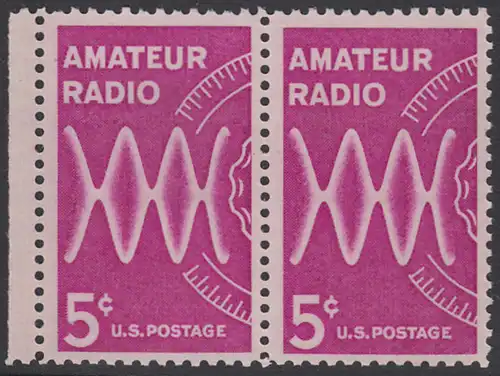 USA Michel 0875 / Scott 1260 postfrisch horiz.PAAR RAND links - Amateurfunk: Radiowellen, Skala