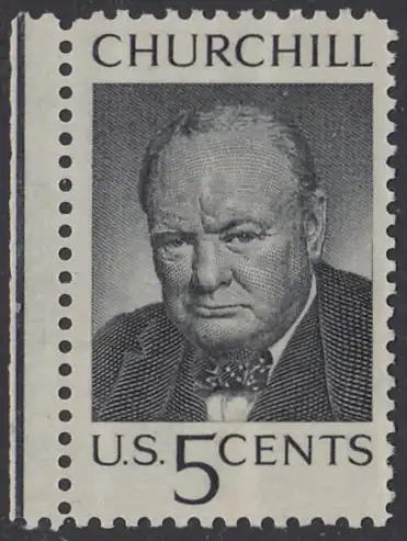 USA Michel 0880 / Scott 1264 postfrisch EiNZELMARKE RAND links - Winston Spencer Churchill; britischer Politiker, Nobelpreis 1953