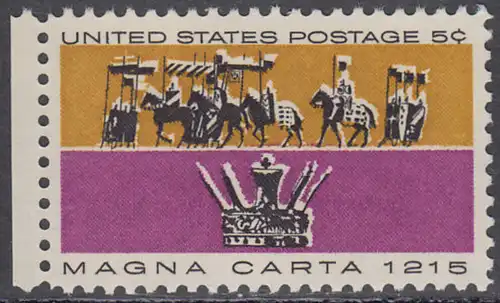 USA Michel 0881 / Scott 1265 postfrisch EINZELMARKE RAND links - 750. Jahrestag der Erklärung der Magna Carta
