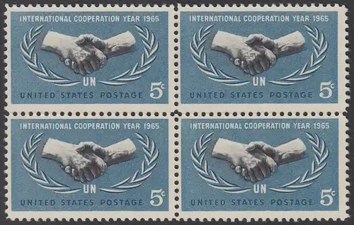 USA Michel 0882 / Scott 1266 postfrisch BLOCK - Jahr der internationalen Zusammenarbeit, 20 Jahre Vereinte Nationen (UNO)