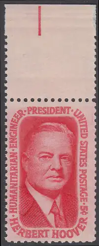 USA Michel 0885 / Scott 1269 postfrisch EINZELMARKE RAND oben - Herbert Clark Hoover, 31. Präsident