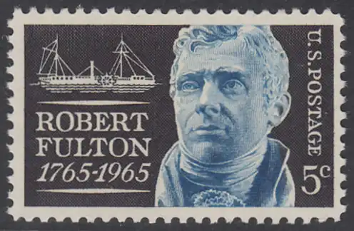 USA Michel 0886 / Scott 1270 postfrisch EINZELMARKE - Robert Fulton, Erbauer des ersten dampfgetriebenen Handelsschiffes „Clermont“ 