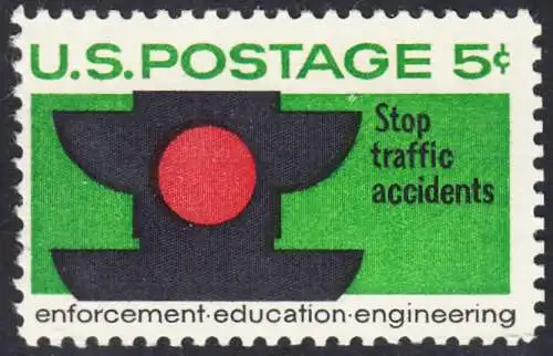 USA Michel 0888 / Scott 1272 postfrisch EINZELMARKE (a1) - Verkehrssicherheit: Verkehrsampel