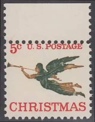 USA Michel 0892 / Scott 1276 postfrisch EINZELMARKE RAND oben - Weihnachten, Erzengel Gabriel