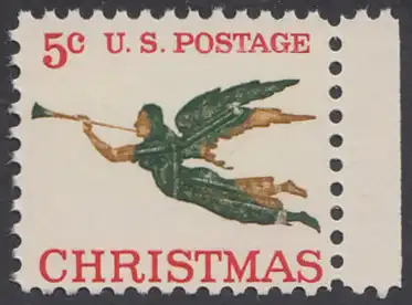 USA Michel 0892 / Scott 1276 postfrisch EINZELMARKE RAND rechts - Weihnachten, Erzengel Gabriel