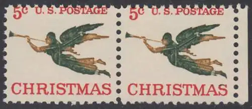 USA Michel 0892 / Scott 1276 postfrisch horiz.PAAR RAND rechts (a1) - Weihnachten, Erzengel Gabriel