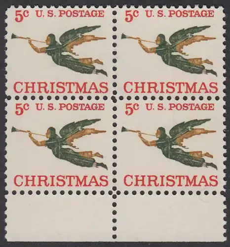USA Michel 0892 / Scott 1276 postfrisch BLOCK RÄNDER unten - Weihnachten, Erzengel Gabriel