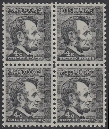 USA Michel 0893 / Scott 1282 postfrisch BLOCK - Berühmte Amerikaner: Abraham Lincoln, 16. Präsident 