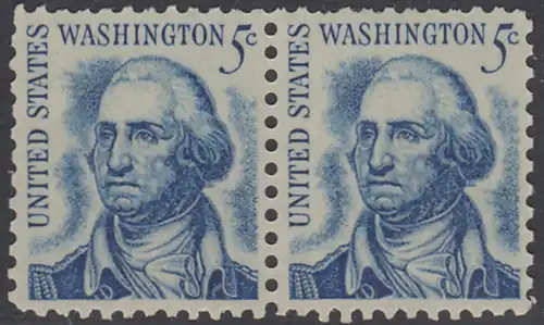 USA Michel 0895 / Scott 1283 postfrisch horiz.PAAR - Berühmte Amerikaner: George Washington, 1. Präsident 