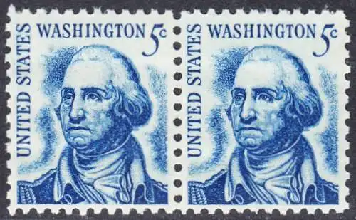 USA Michel 0895 / Scott 1283 postfrisch horiz.PAAR (a1) - Berühmte Amerikaner: George Washington, 1. Präsident 