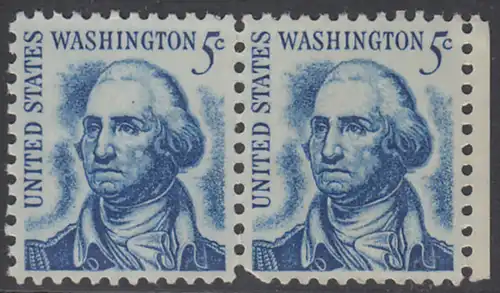 USA Michel 0895 / Scott 1283 postfrisch horiz.PAAR RAND rechts - Berühmte Amerikaner: George Washington, 1. Präsident 