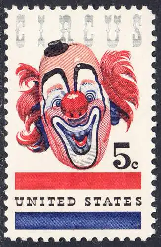 USA Michel 0900 / Scott 1309 postfrisch EINZELMARKE (a1) - Amerikanischer Zirkus; Clown