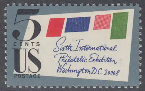 USA Michel 0901A / Scott 1310 postfrisch EINZELMARKE - 6. Internationale Briefmarkenausstellung SIPEX, Washington, DC