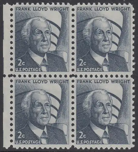 USA Michel 0902 / Scott 1280 postfrisch BLOCK RÄNDER links (a2) - Berühmte Amerikaner: Frank Lloyd Wright, Architekt