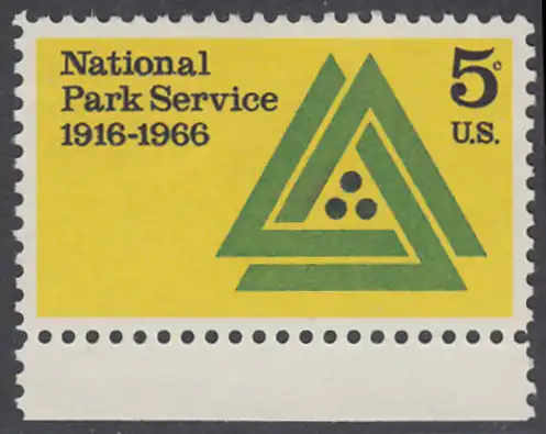 USA Michel 0905 / Scott 1314 postfrisch EINZELMARKE RAND unten - 50 Jahre Nationalparkdienst 