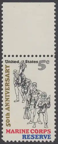 USA Michel 0906 / Scott 1315 postfrisch EINZELMARKE RAND oben - 50 Jahre Reservistenvereinigung der Marineinfanteristen