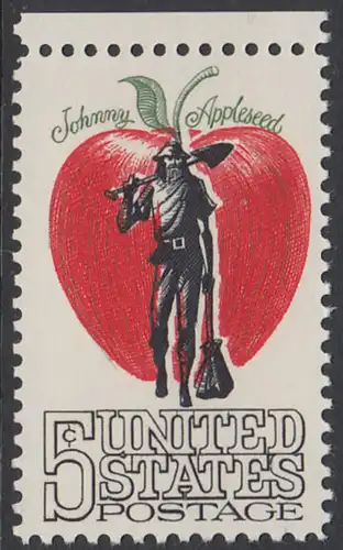 USA Michel 0908 / Scott 1317 postfrisch EINZELMARKE RAND oben - Amerikanische Folklore: Johnny Appleseed