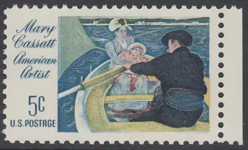 USA Michel 0913 / Scott 1322 postfrisch EINZELMARKE RAND rechts - Mary Cassatt: Die Bootspartie