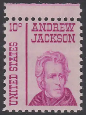 USA Michel 0917 / Scott 1286 postfrisch EINZELMARKE Rand oben - Berühmte Amerikaner: Andrew Jackson, 7. Präsident