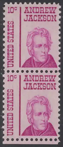 USA Michel 0917 / Scott 1286 postfrisch vert.PAAR RAND unten - Berühmte Amerikaner: Andrew Jackson, 7. Präsident