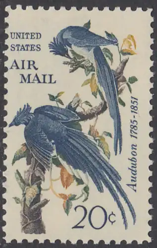 USA Michel 0920 / Scott C071 postfrisch Luftpost-EINZELMARKE - Mexikanischer Elsterhäher; Zeichnung von John James Audubon, Zeichner und Ornithologe
