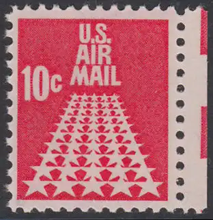 USA Michel 939 / Scott C072 postfrisch Luftpost-EINZELMARKE RAND rechts - Sternenstraße, die 50 Bundesstaaten symbolisierend