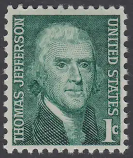 USA Michel 0940 / Scott 1278 postfrisch EINZELMARKE - Berühmte Amerikaner: Thomas Jefferson, 3. Präsident
