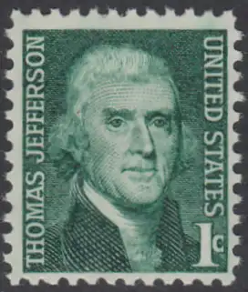 USA Michel 0940 / Scott 1278 postfrisch EINZELMARKE (a1) - Berühmte Amerikaner: Thomas Jefferson, 3. Präsident