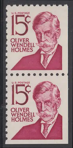 USA Michel 0944D / Scott 1288B postfrisch vert.PAAR aus MH (rechts/unten ungezähnt) - Berühmte Amerikaner: Oliver Wendell Holmes, Jurist und Rechtsphilosoph