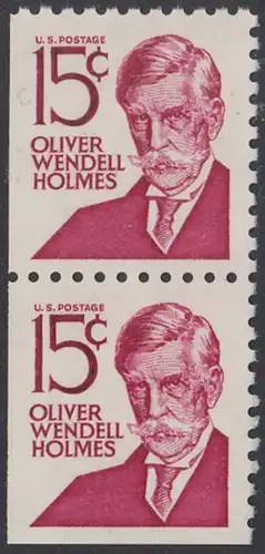 USA Michel 0944D / Scott 1288B postfrisch vert.PAAR aus MH (links/unten ungezähnt) - Berühmte Amerikaner: Oliver Wendell Holmes, Jurist und Rechtsphilosoph