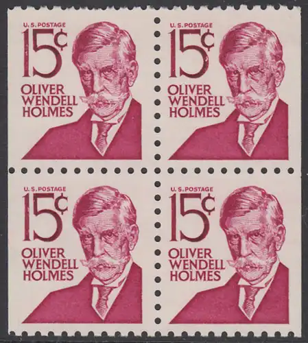 USA Michel 0944D / Scott 1288B postfrisch BLOCK aus MH (links/rechts ungezähnt) - Berühmte Amerikaner: Oliver Wendell Holmes, Jurist und Rechtsphilosoph