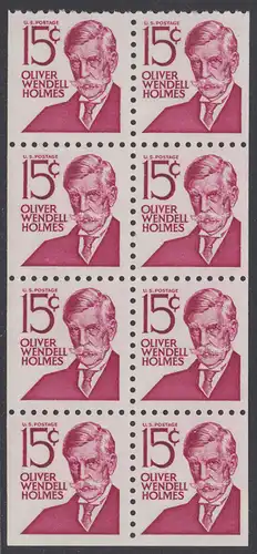 USA Michel 0944D / Scott 1288B postfrisch MH-BLATT(8) - Berühmte Amerikaner: Oliver Wendell Holmes, Jurist und Rechtsphilosoph