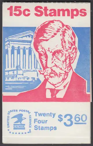 USA Michel 0944D / Scott 1288B postfrisch MARKENHEFT(24) - Berühmte Amerikaner: Oliver Wendell Holmes, Jurist und Rechtsphilosoph