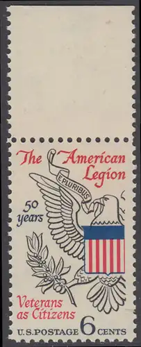 USA Michel 0979 / Scott 1369 postfrisch EINZELMARKE RAND oben - 50 Jahre Veteranen-Vereinigung „American Legion“; Adler aus dem Großen Siegel