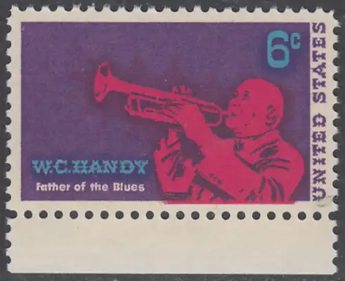 USA Michel 0982 / Scott 1372 postfrisch EINZELMARKE RAND unten - William Christopher Handy; Komponist und Jazz-Musiker, Schöpfer des „Blues“ 