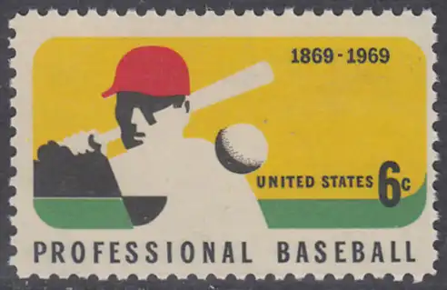 USA Michel 0992 / Scott 1381 postfrisch EINZELMARKE - 100 Jahre Profi-Baseball; Baseballspieler - Schlagmann