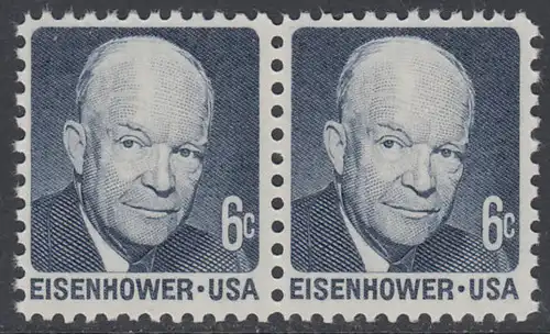 USA Michel 1005 / Scott 1393 postfrisch horiz.PAAR - Berühmte Amerikaner: Dwight David Eisenhower, 34. Präsident