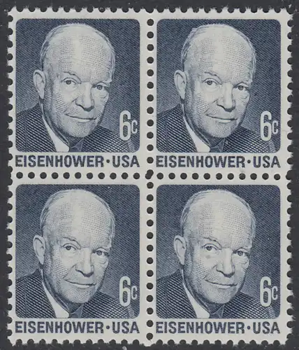 USA Michel 1005 / Scott 1393 postfrisch BLOCK - Berühmte Amerikaner: Dwight David Eisenhower, 34. Präsident