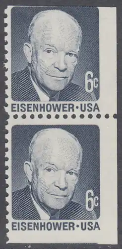 USA Michel 1005C / Scott 1393a postfrisch vert.PAAR (aus MH) - Berühmte Amerikaner: Dwight David Eisenhower, 34. Präsident