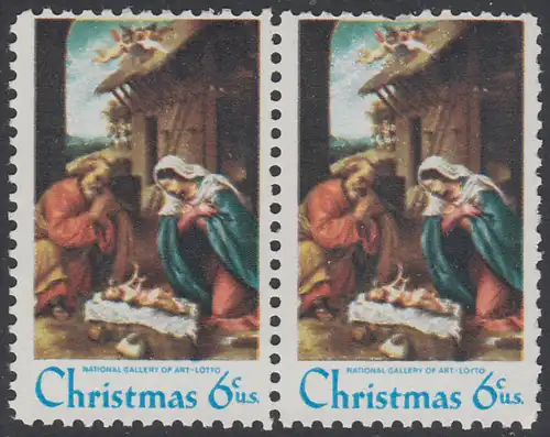 USA Michel 1016 / Scott 1414 postfrisch horiz.PAAR - Weihnachten: Die Geburt Christi