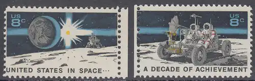 USA Michel 1046-1047 / Scott 1434-1435 postfrisch SATZ(2) EINZELMARKEN (a1) - Erfolge im Weltraum