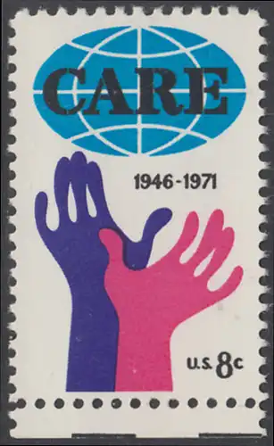USA Michel 1051 / Scott 1439 postfrisch EINZELMARKE RAND unten - 25 Jahre Gesellschaft für weltweite amerikanische Hilfe - CARE
