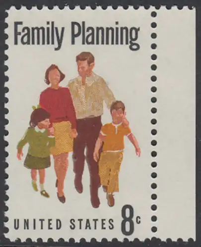 USA Michel 1061 / Scott 1455 postfrisch EINZELMARKE RAND rechts - Familienplanung