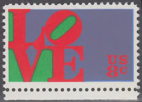USA Michel 1091 / Scott 1475 postfrisch EINZELMARKE RAND unten - Grußmarke \\\"LOVE\\\"
