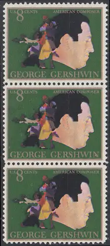 USA Michel 1093 / Scott 1484 postfrisch vert.STRIP(3) - Amerikanische Künstler: George Gershwin