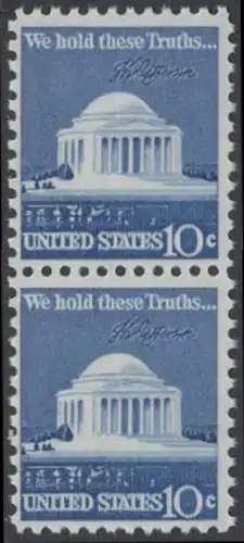 USA Michel 1127 / Scott 1510 postfrisch vert.PAAR (a1) - Jefferson-Denkmal, Washington, DC