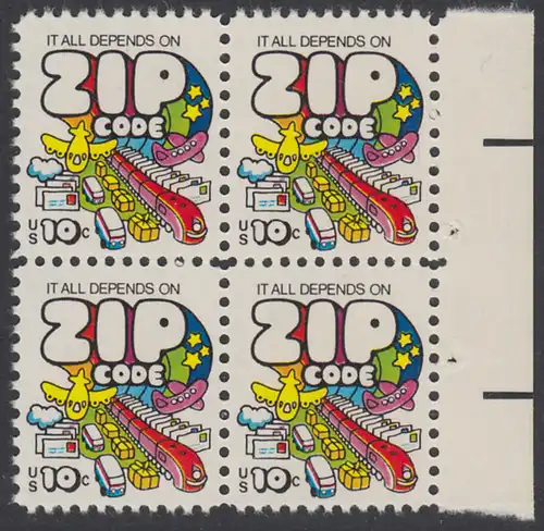 USA Michel 1129 / Scott 1511 postfrisch BLOCK RÄNDER rechts - Posttransport